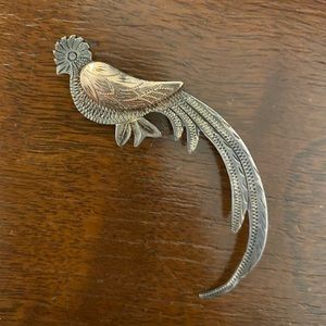 Vintage silver bird pin